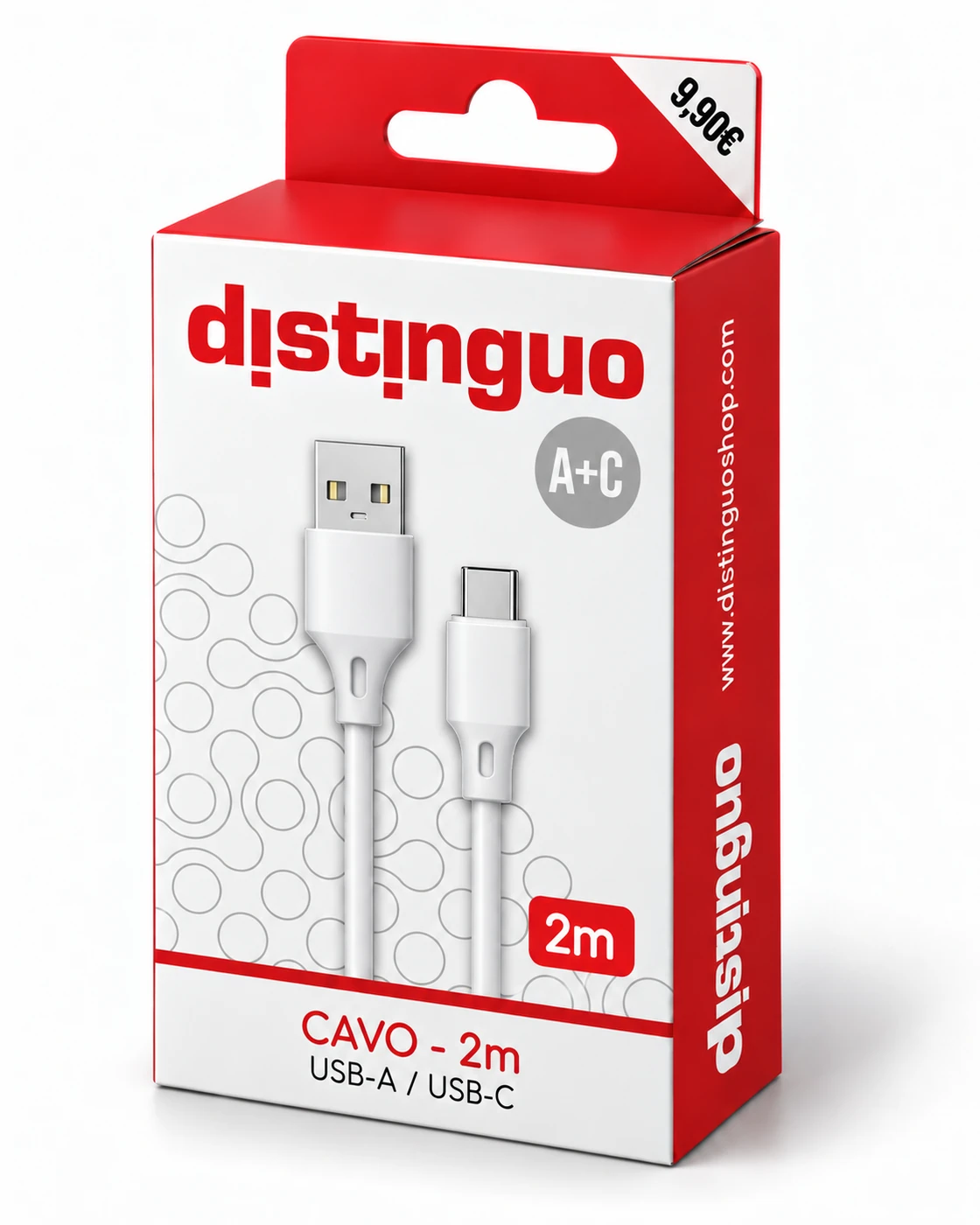 Confezione Distinguo 404DIS Cavo USB-A / USB-C · 2 m