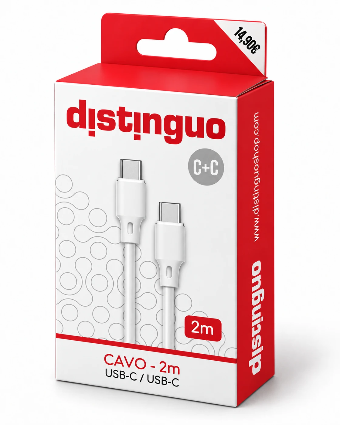 Confezione Distinguo 408DIS Cavo USB-C / USB-C · 2 m