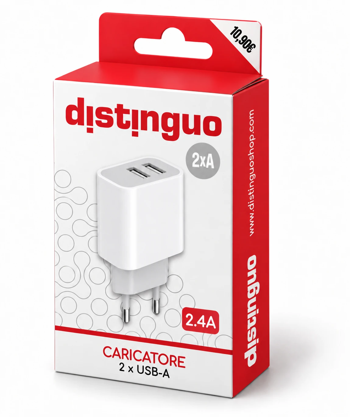 Confezione Distinguo 412DIS Caricatore da rete · 2 USB-A